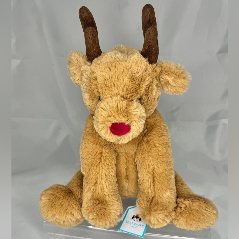 Jellycat Plush Reindeer Red Nose Brown Antlers Romi Reindeer